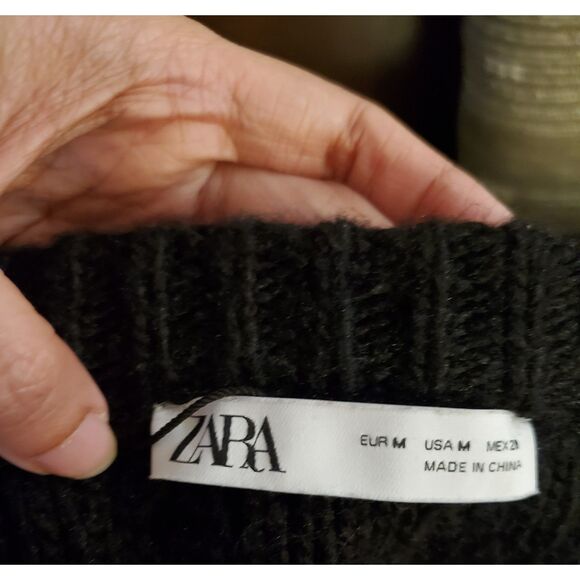 Zara Chunky Knit Cardigan Sweater Top Women's Goth Whimsygoth Bohemian Fall - Picture 4 of 9